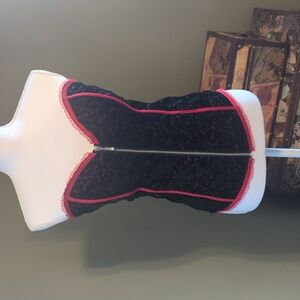 Sexy red and black bustier